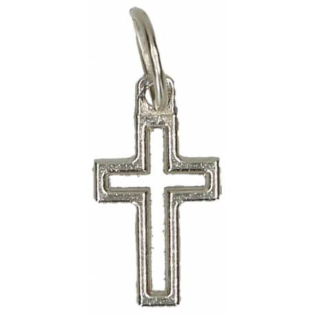 Croix ajourée - 15 mm - Métal nickelé