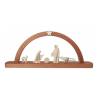 Arche avec LED et crèche de 5 pièces de 10 cm en bois sculpté naturel (19 x 45 cm)