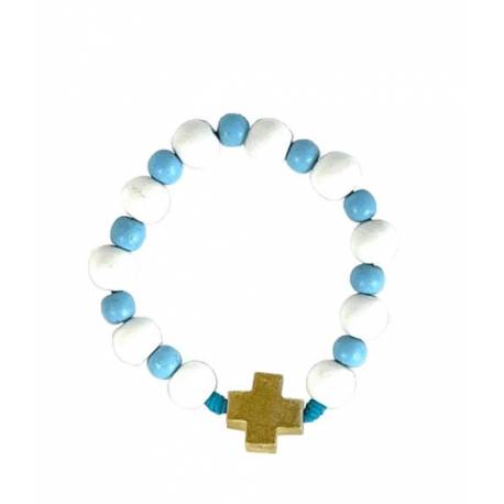 Armband tientje wit blauw 