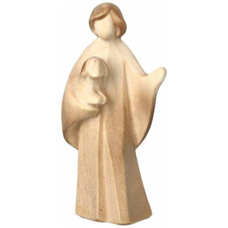 Berger avec mouton : crèche de Noël en bois Aram 10 cm