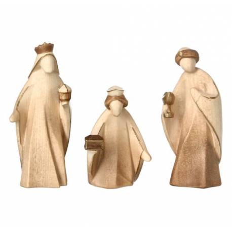 Houten kerststal Aram 10 cm: Drie koningen 