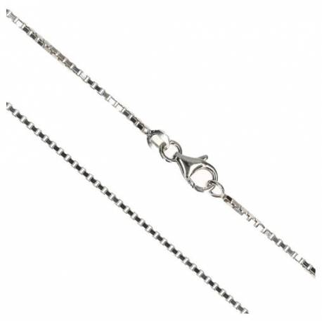 Ketting 50 cm + Karabijnhaak - Zilver + Rhodium 