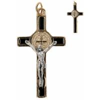 Croix St Benoît - 39 mm - Noir / Doré