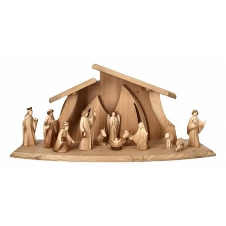 Crèche de Noël moderne en bois Aram - 10 cm
