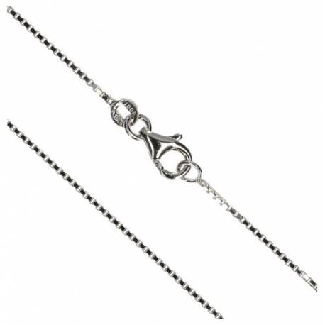 Ketting 45 cm + Karabijnhaak - Zilver + Rhodium 