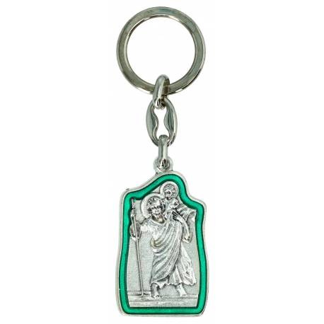 Porte-Clefs - St Christophe Email vert
