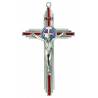 Sint-Benedictuskruis - 12 cm - Met verzilverd email rood 