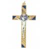 Sint-Benedictuskruis - 12 cm - Met verguld email blau 