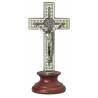 Sint-Benedictuskruis op voet 9.5 cm - Met verzilverd 