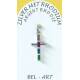 Pendentif croix argent avec zircons multicolores 20 x10 mm
