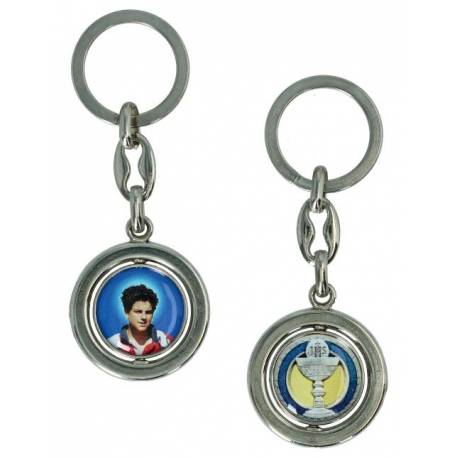 Porte-Clefs Tournant Carlo Acutis 21 mm Met Agté