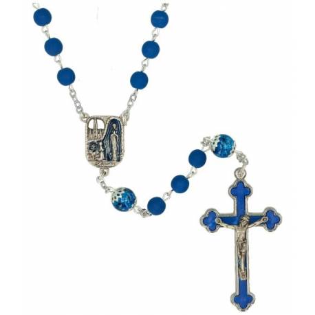 Chapelet Apparition Lourdes bleu