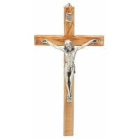 Croix murale 25 cm Bois d'olivier