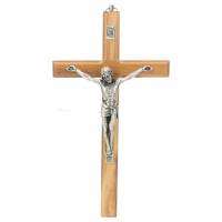 Croix murale 20 cm Bois d'olivier