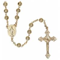 Chapelet Roses Métal Doré + Mousqueton