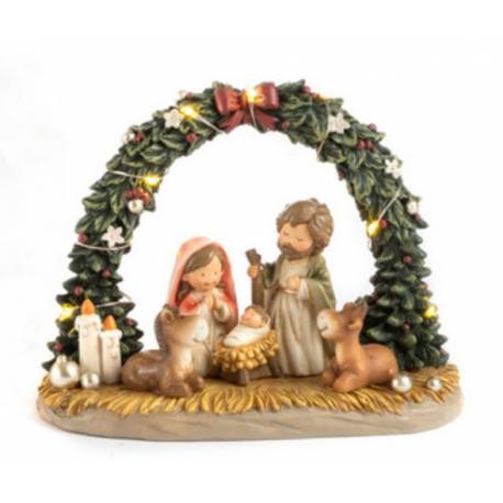Nativité enfantine avec lumière (11.5x14.7 x6.8cm)