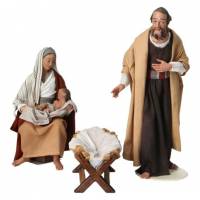 Kerstgroep Heide Hannah : Heilige Familie (2 delig) - H 20 Cm Gekleurd 