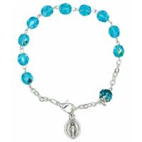 Armband semi-kristam lichtblauw + Wonderbare medaille 