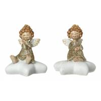 Ange doré sur étoile 9 cm