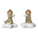 Gouden engel op ster 9 cm 