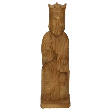 Statue du Christ Roi en bois sculpté 25 cm