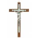 Croix Murale - 15 cm - Bois Brun Foncé + Lumineux