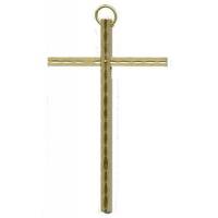 Croix Murale - 10 cm - Laiton martelé
