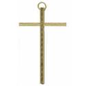 Croix Murale - 10 cm - Laiton martelé