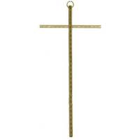Croix Murale - 20 cm - Laiton martelé