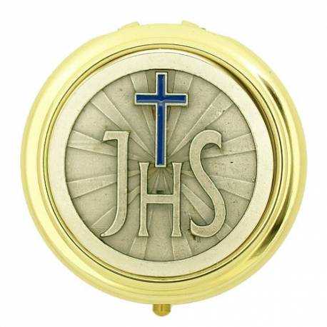 Pixis Verguld Diam 50 mm - J H S - Kruis Email Blauw 