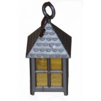 Accessoire crèche lanterne verre jaune 2x2xh4cm 4.5 v