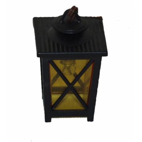 Accessoire crèche lanterne verre jaune 3x2,5x4cm