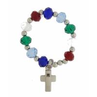 Tientje 8 mm cristal multicolor + Kruisje 