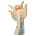 Ange En Bois Sculpte 14Cm Bleu marbré