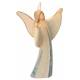 Ange En Bois Sculpte 14Cm Bleu marbré