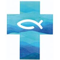 Croix Murale 11.5 X 14.5 Cm Poisson Acryl