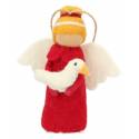 Engel met duif in vilt 10 cm 