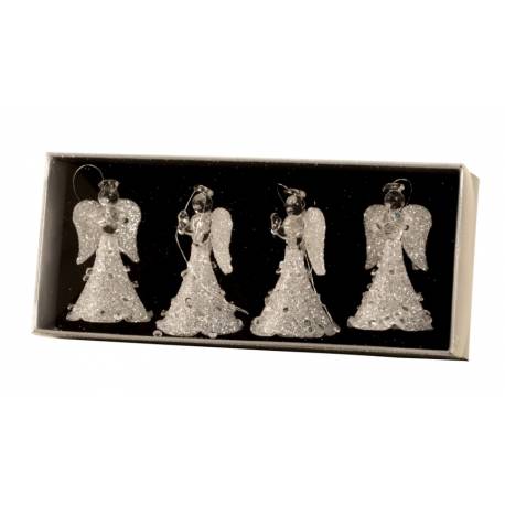 Biddende glazen engel om op te hangen 8cm 