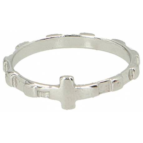 Ring-Tientje zilver met rhodium maat 55 