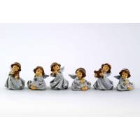 Engel met kaars/fluit/viool zilver 4 cm 