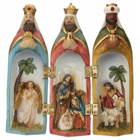Nativité en triptyque (H14 X 13 X 2.5 cm)