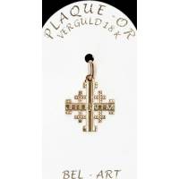 Croix Plaqué-Or Jérusalem - 16 X 16 mm
