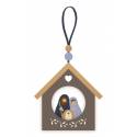Nativity Chalet 8,5x8,5 cm met lint 
