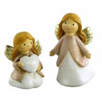 Ange avec coeur rose/doré 06 cm