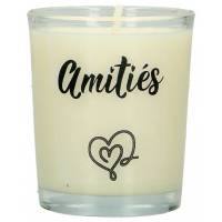 Bougie en verre 65 x 50 mm Amitiés