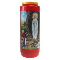 Noveenkaars / rood / Lourdes Verschijning 