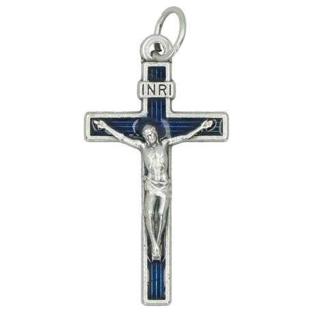 Kruisje 30 x 18 mm Email blauw 