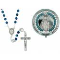 Rozenkrans Wonderbare + Doosje metaal email blauw 
