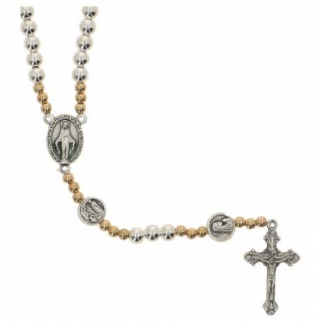 Chapelet s/élastique Argenté/doré Vierge priante