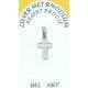 Croix argent avec strass blanc 13 x 10 mm